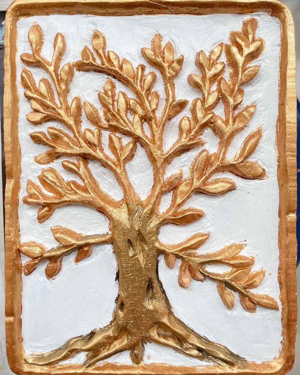 Plaster of Paris Carving – Tree of Life – VarTOONS – Varun's Art & Toons